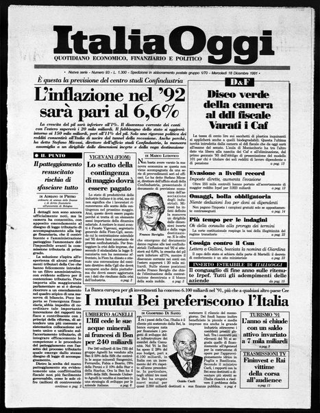 Italia oggi : quotidiano di economia finanza e politica